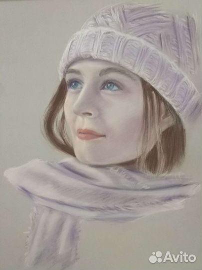 Портрет по фото пастелью или карандашом