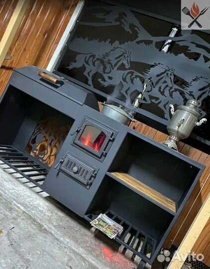 Мангал с крышей 4в1