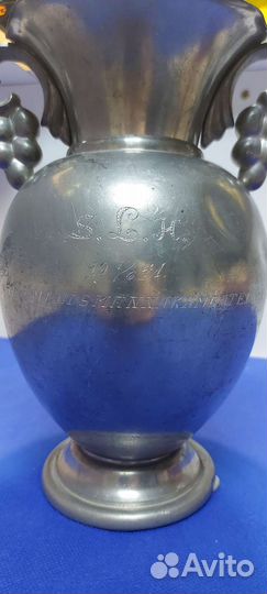 Антикварная оловянная ваза j.l.h