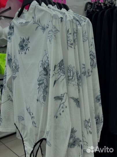 Боди из сетки с принтом тату Новое