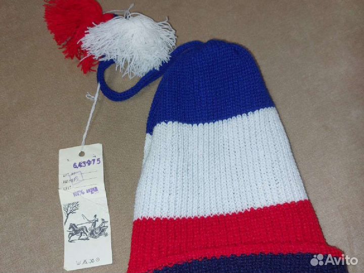 Шапка детская с этикеткой. Винтаж из 80х