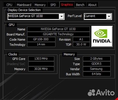 Видеокарта gt 1030 2gb gddr5 gigabyte