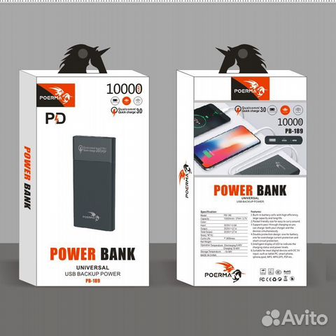 Power bank poerma PB-189 PD/QC 3.0 10000mAh WH