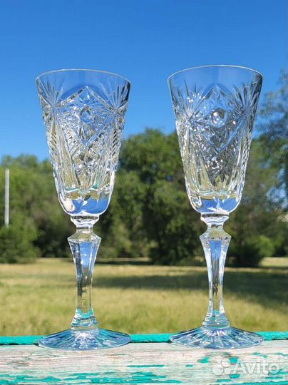 Хрустальная креманка, бокалы винтаж