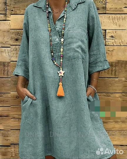 Платье лён, размеры от 50 до 60