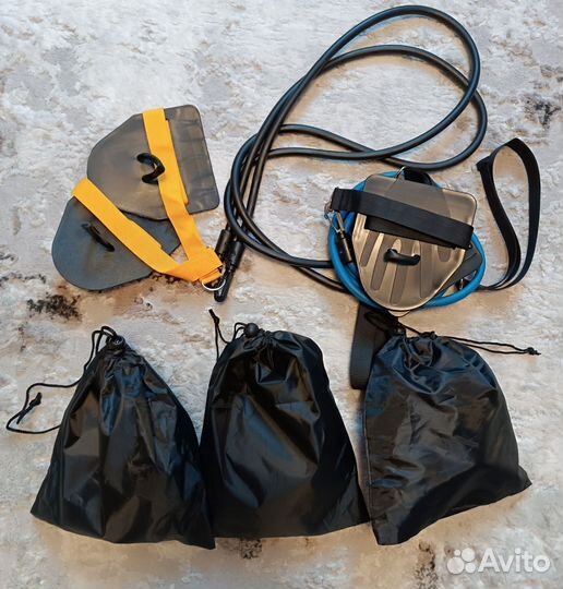 Инвентарь для плавания ласты,лопатки,резина