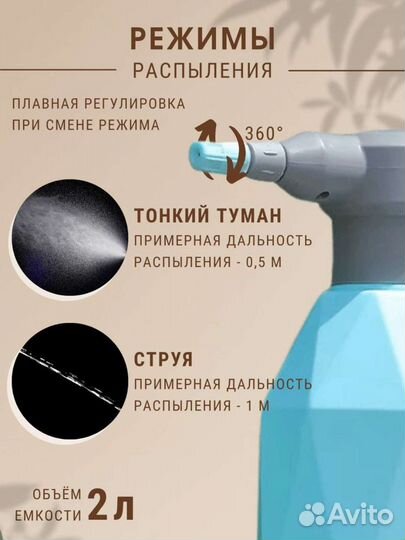 Опрыскиватель садовый аккумуляторный 2литра