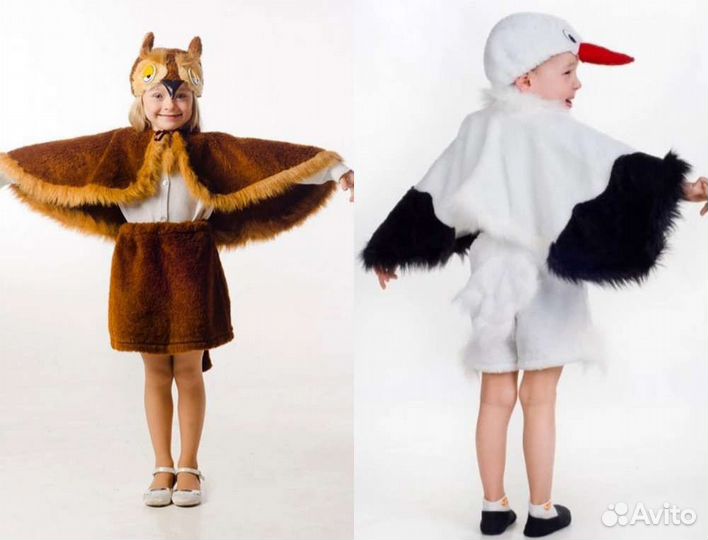 Костюм птицы Ворон Журавль Сорока Попугай Пингвин