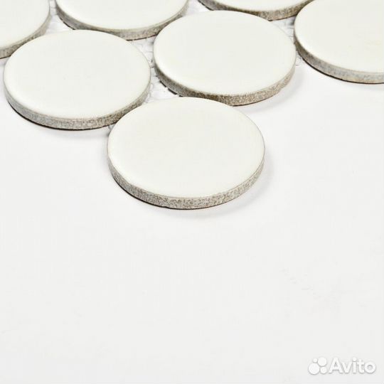 Мозаика керамогранитная круглая белая