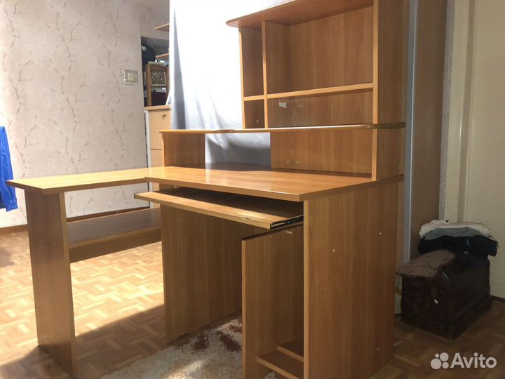 Компьютерный стол 2в1 с полками