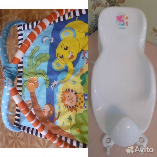 Горка для купания и развивающий коврик для малыша