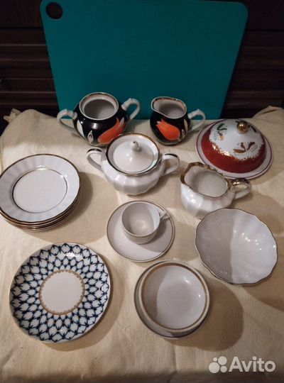 Предметы от сервизов СССР Барбарис Золотая линия