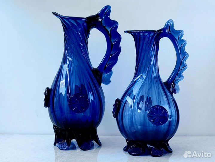 Кувшин цветное стекло СССР