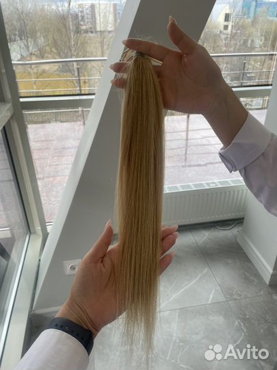 Волосы для наращивания б/у блонд 40 см