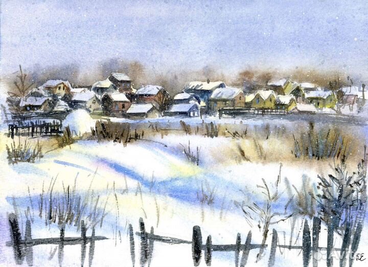 2 картины акварелью 