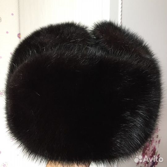 Шапка мужская норка и кожа