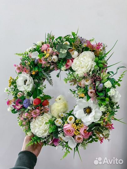 Венок с цветами летний
