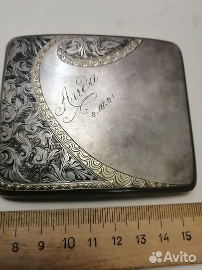 Серебряный портсигар 84