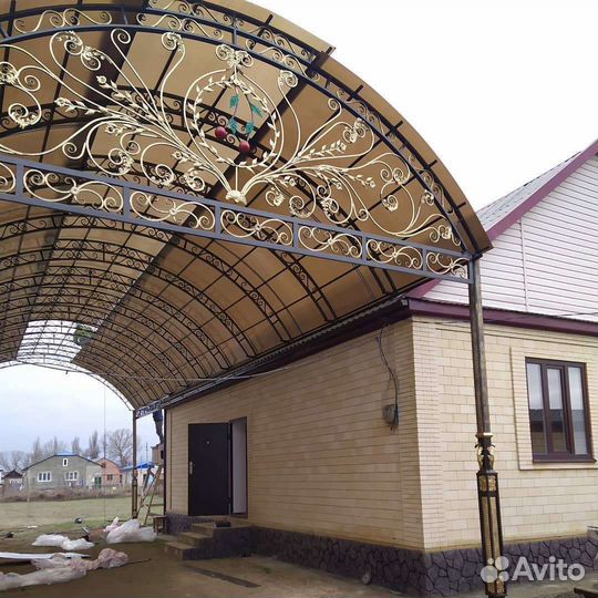 Козырьки навесы кованые