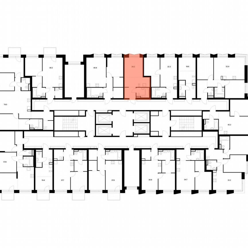 Квартира-студия, 24,2 м², 4/28 эт.