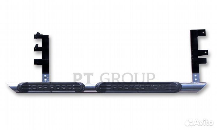 Пороги Chevrolet niva с накладками 76 мм (нпс)