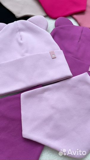 Шапка и снуд в рубчик новая