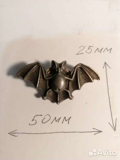 Значок гру, вр, летучая мышь, на винте, 5*2,5 см