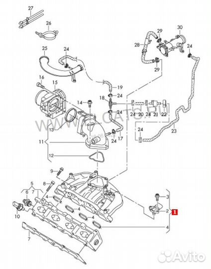 Коллектор впускной 1.4 VW Tiguan Golf 5 6 Jetta CC