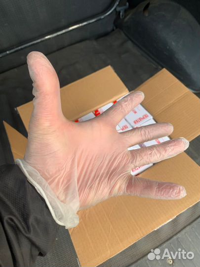 Перчатки виниловые неопудренные