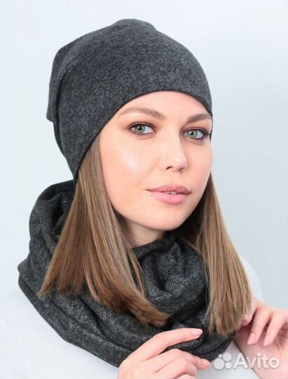 Комплект шапка и снуд женский
