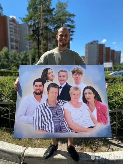 Изготовление портрет на холсте