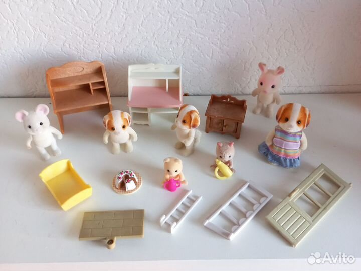 Sylvanian families мебель, животные, детали