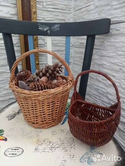 Лот из 4 корзин лоза натуральная