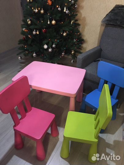 Стол и 3 стула IKEA маммут