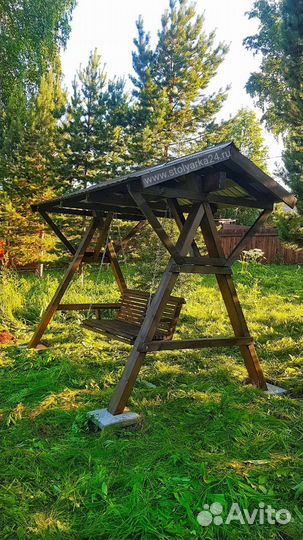 Садовые качели с установкой от производителя