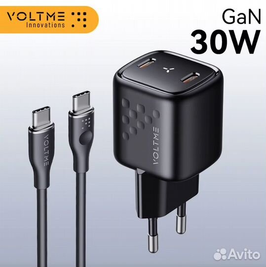 Зарядное устройство voltme Revo 30 Duo GaN, 30 Вт