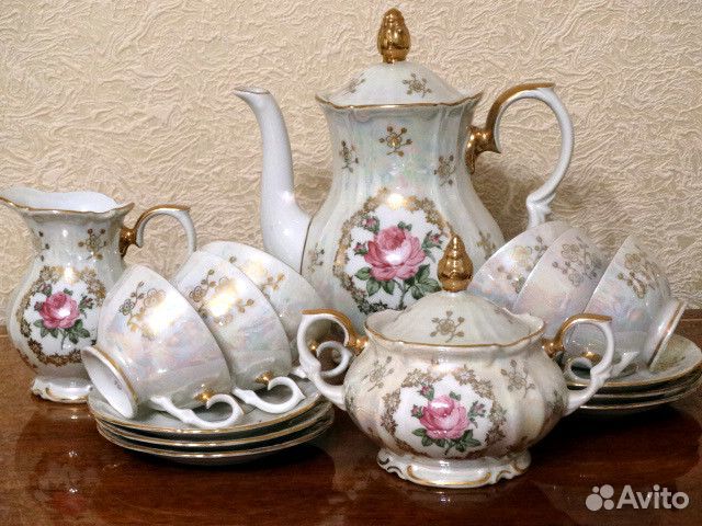 Винтажный чайный сервиз Мадонна гдр на 6 персон