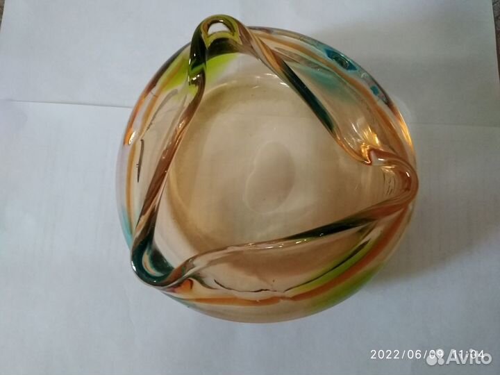 Пепельница богемское стекло Чехословакия