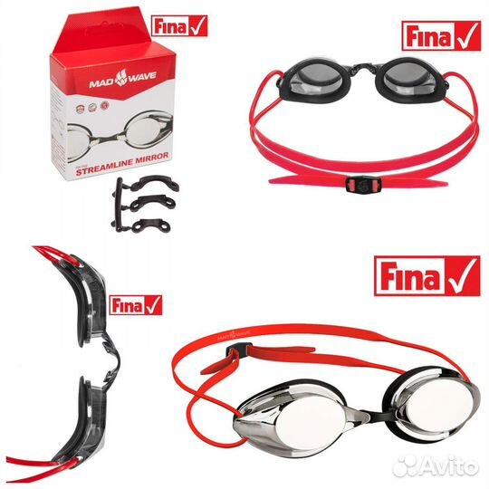 Очки для плавания streamline/Mirror mad wave