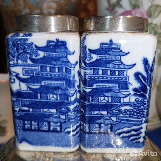 Вазы.Мини.Англия.Старинные.Парные.Фарфор