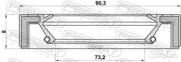 Сальник привода 73.2x90.3x8x8 febest