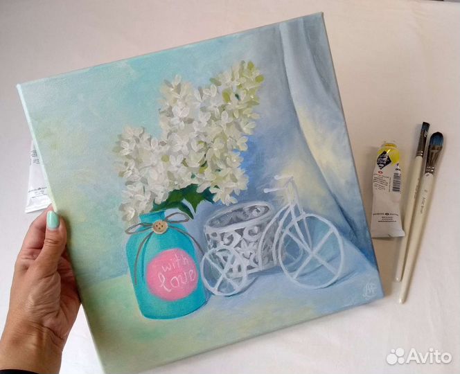 Картина маслом на холсте цветы