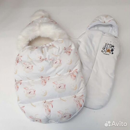 Кокон на выписку зима Зайка