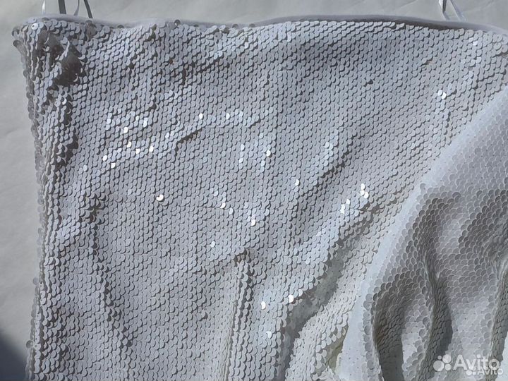 Платье бандо с пайетками белое новое Швеция