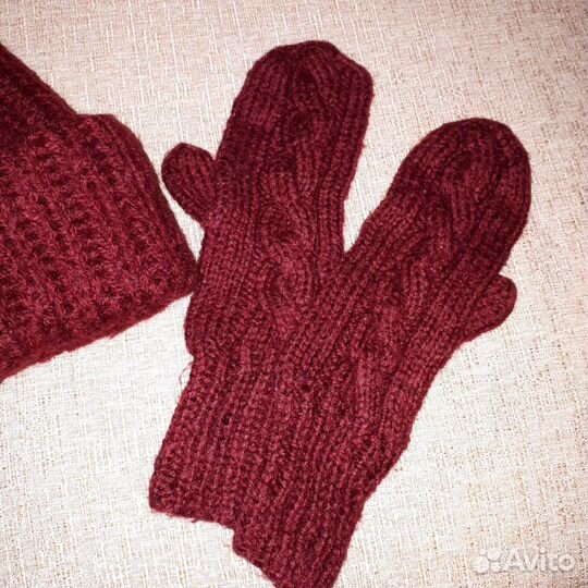 Шапка варежки комплект из мохера