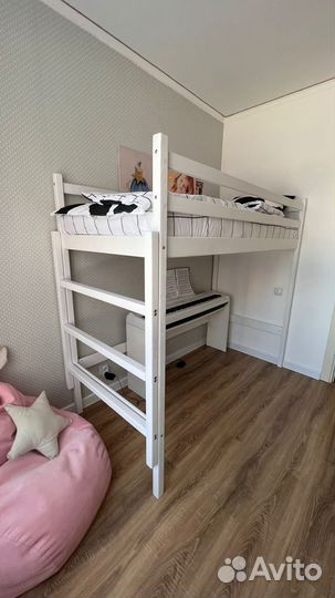 Кровать чердак детская крепче IKEA