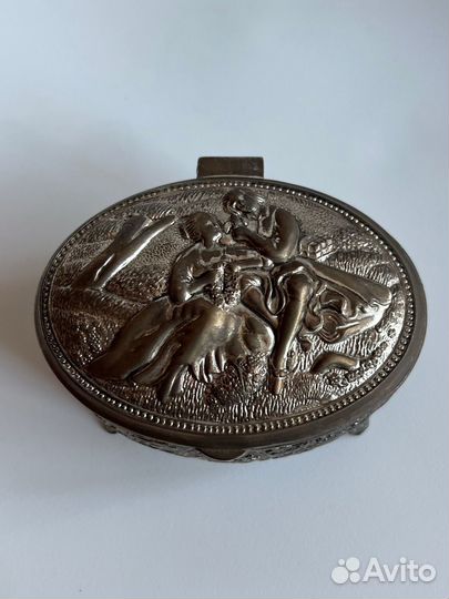 Шкатулка Мельхиор серебро винтаж