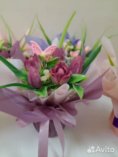 Букеты тюльпанов из мыла ручная работа