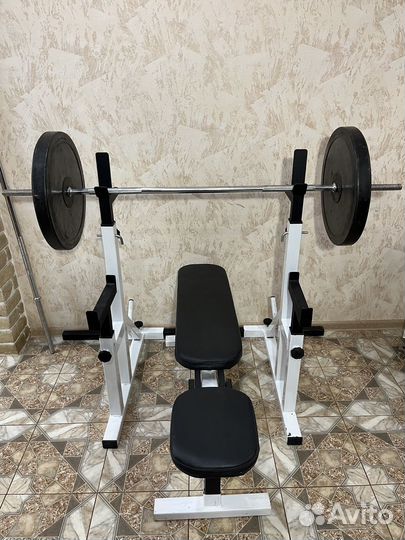 Стойка для штанги + Скамья для жима