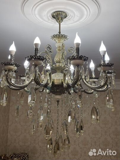 Люстра бронза+хрусталь